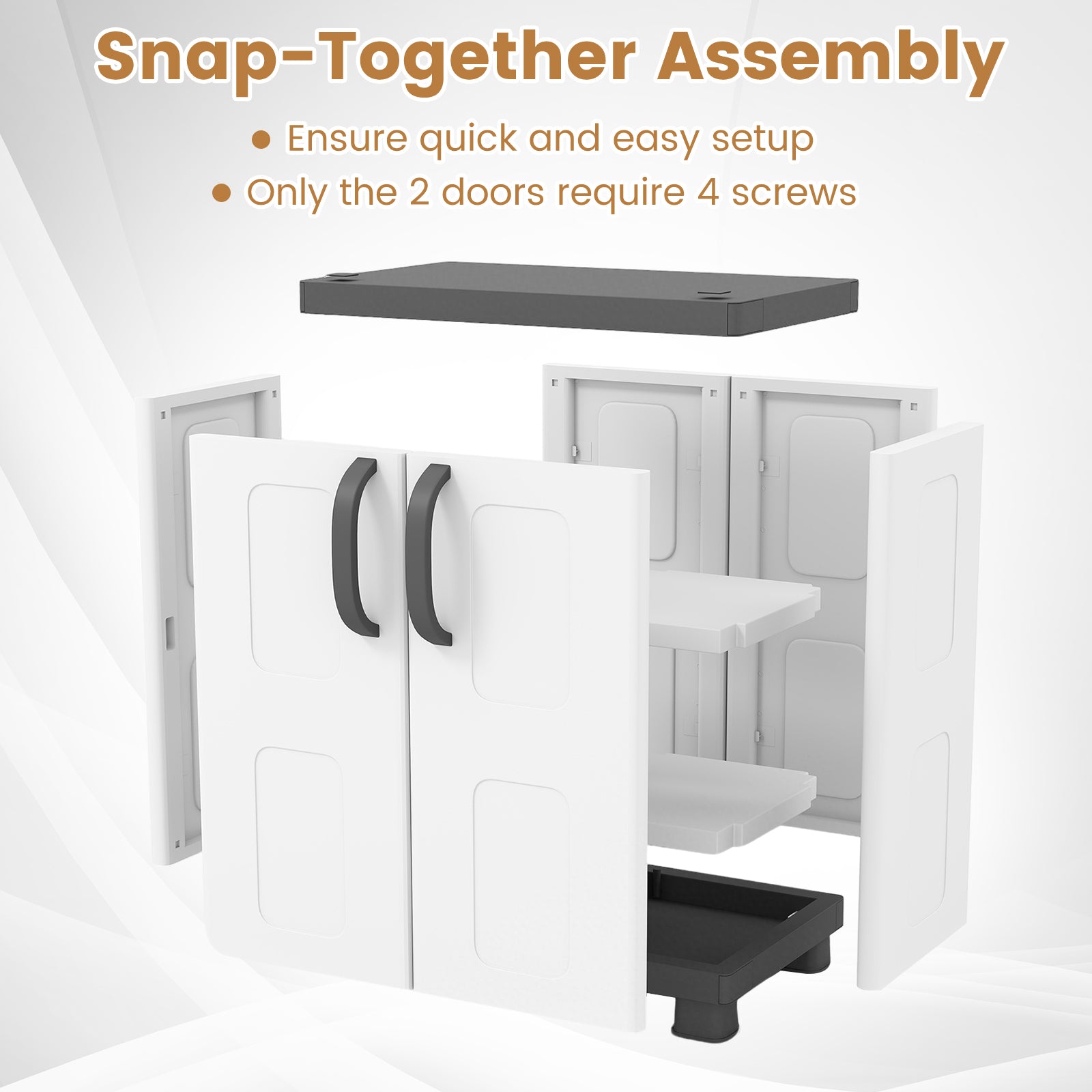 Freestanding Buffet Cabinet, 2 Doors, Adjustable Shelves, Gray Sideboards Cabinets & Buffets at Gallery Canada