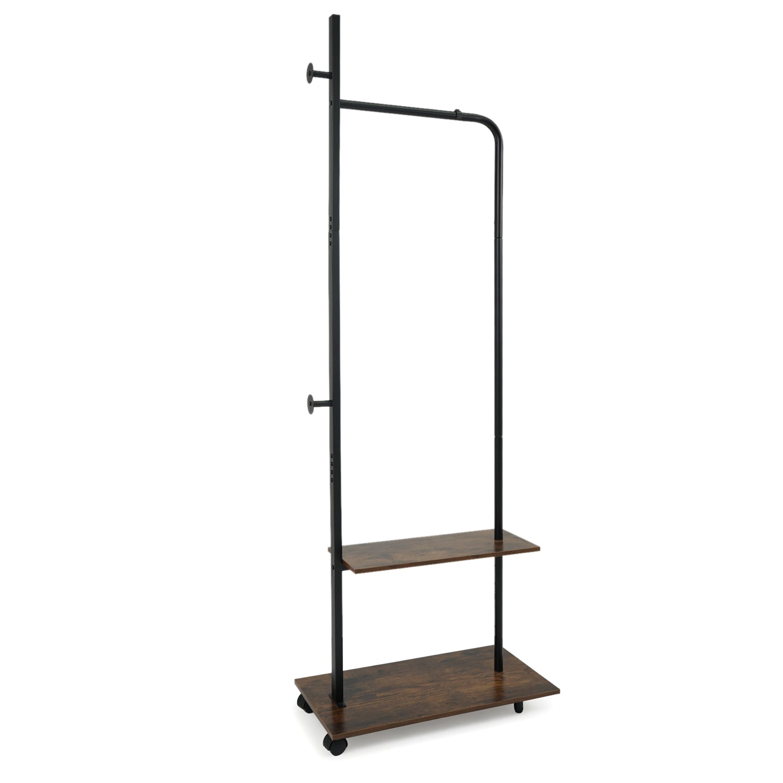 Freestanding Clothing Rack With Wheels, Storage Shelves, Brown Clothing & Closet Storage at Gallery Canada
