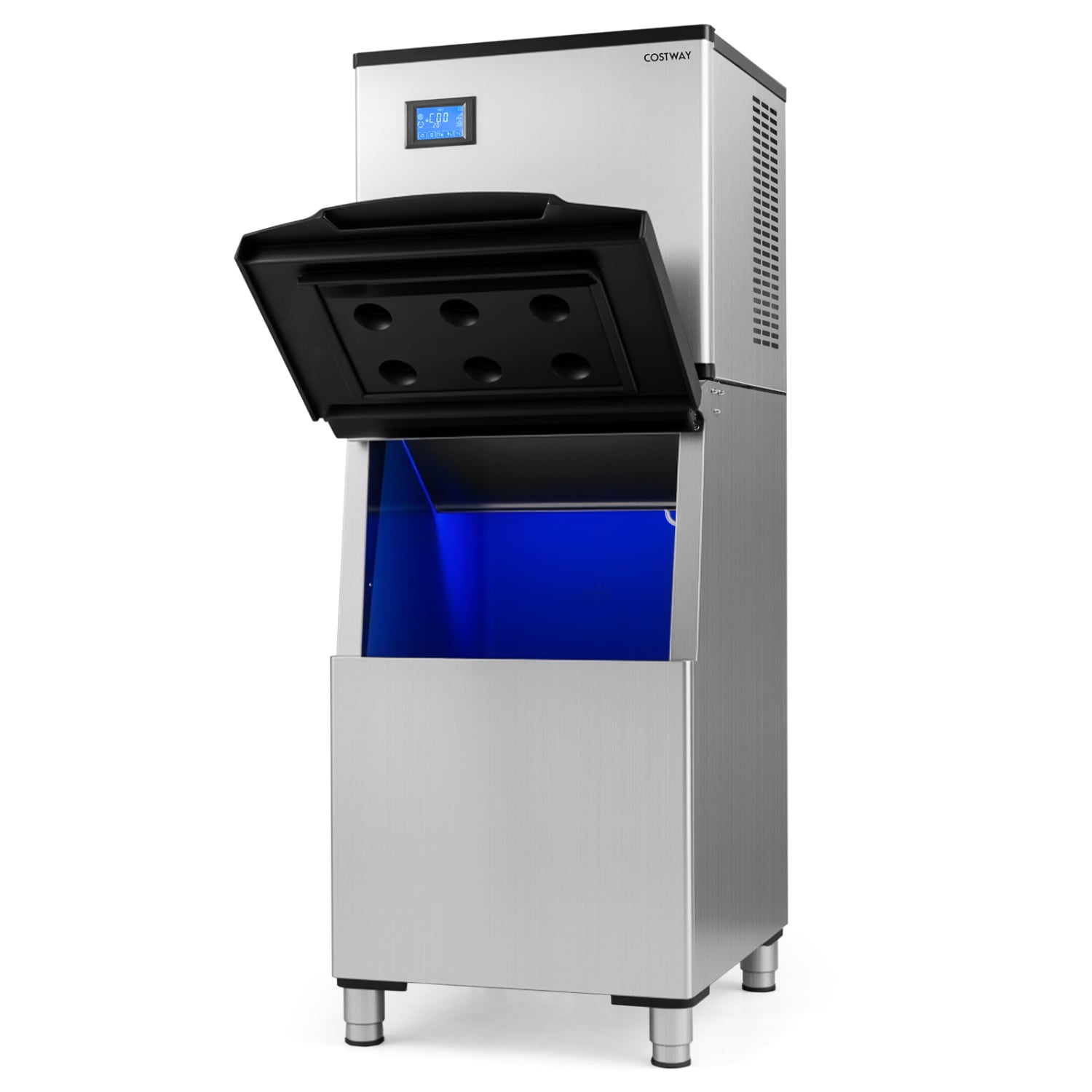Freestanding Commercial Ice Maker, 450 lbs/24H Ice Makers Silver + Black at Gallery Canada