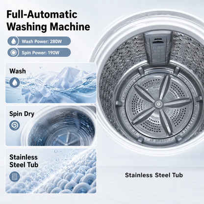 Full Automatic Washing Machine, 6 Water Levels, Gray