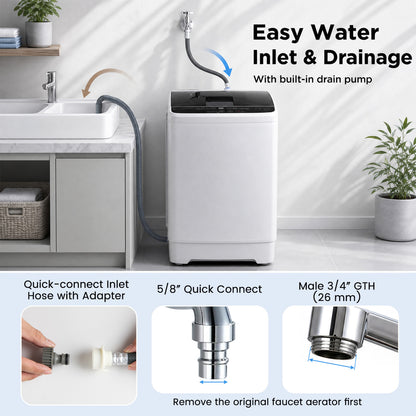 Full Automatic Washing Machine, 6 Water Levels, Gray