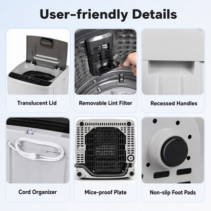 Full Automatic Washing Machine, 6 Water Levels, Gray