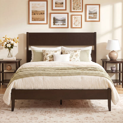Full Bed Frame, Solid Wood Legs, 12 Slats, Dark Walnut Beds & Bed Frames at Gallery Canada
