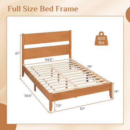 Full Bed Frame With Headboard, Solid Wood Legs, Warm Brown Beds & Bed Frames at Gallery Canada