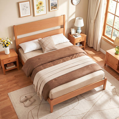 Full Bed Frame With Headboard, Solid Wood Legs, Warm Brown Beds & Bed Frames at Gallery Canada
