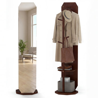 Full Length Mirror Coat Rack, Clothes Hanger, Walnut Coat Racks & Hall Trees at Gallery Canada