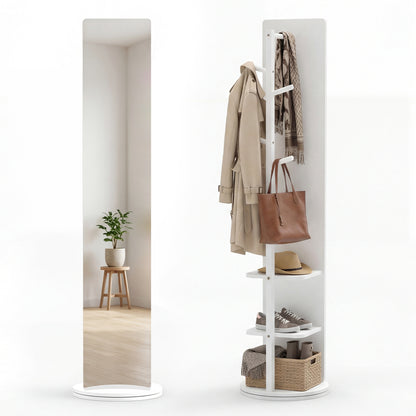 Full Length Mirror Coat Rack, Swivel Floor Mirror, White Coat Racks & Hall Trees at Gallery Canada