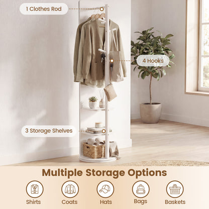 Full Length Mirror Coat Rack, Swivel Floor Mirror, White Coat Racks & Hall Trees at Gallery Canada