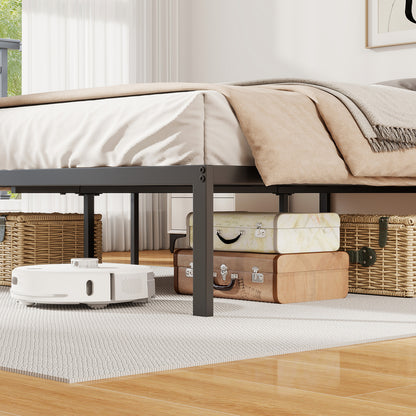 Full Size Metal Bed Frame, Heavy Duty Support Slats, Black Simple Bed Frame at Gallery Canada