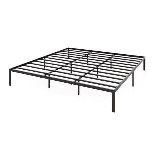 King Size Metal Bed Frame, Heavy Duty Support Slats, Black Simple Bed Frame Black at Gallery Canada