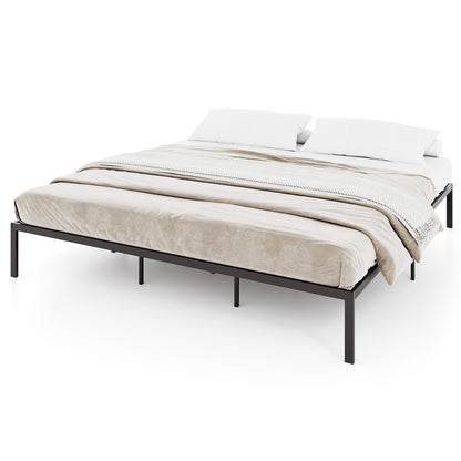 King Size Metal Bed Frame, Heavy Duty Support Slats, Black Simple Bed Frame at Gallery Canada