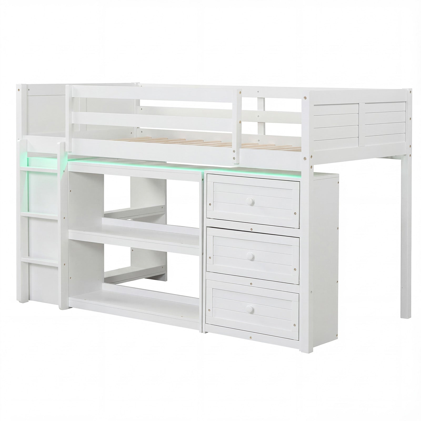 Full Size House Bed with Roof and Fence Rails for Kid, White Simple Bed Frame at Gallery Canada