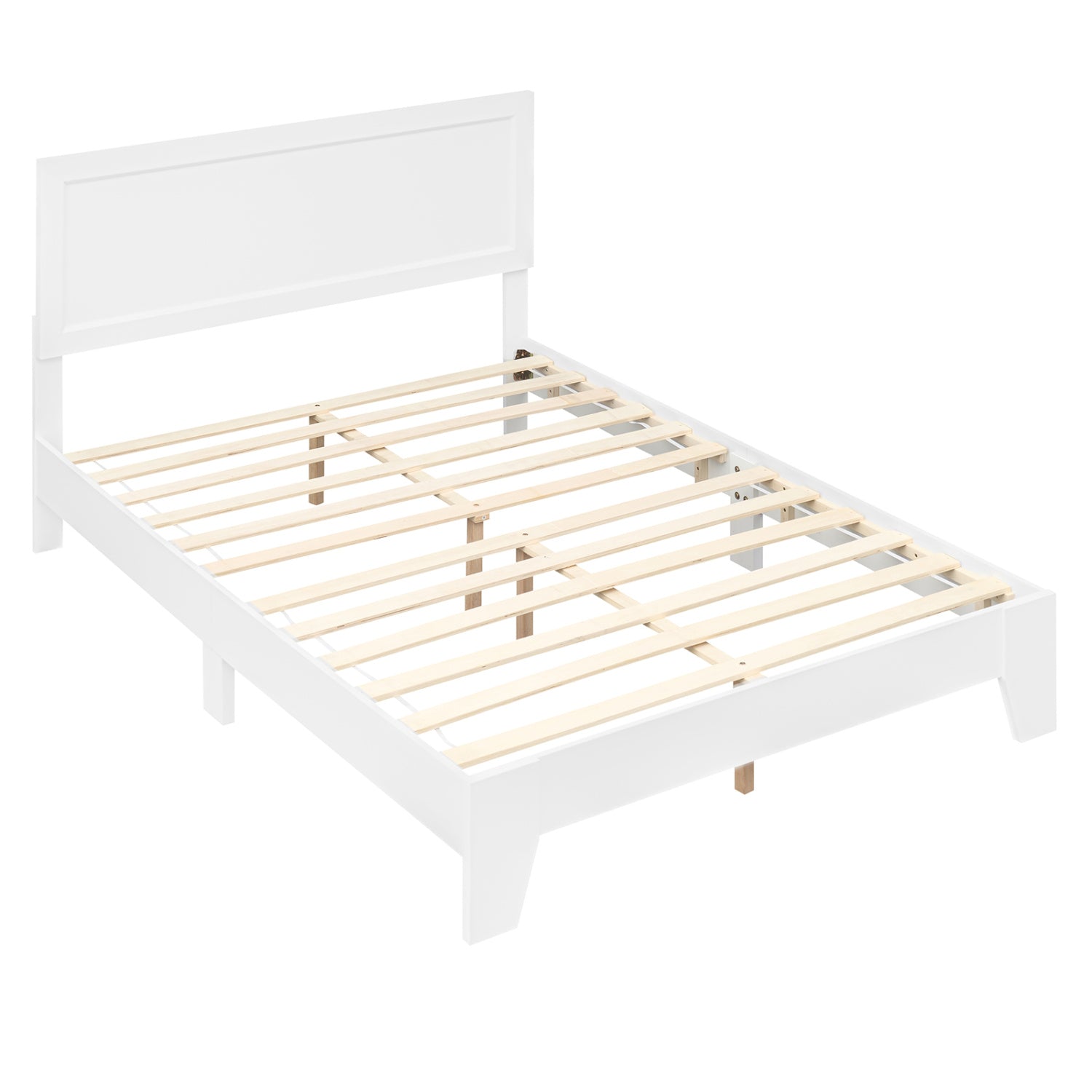 Full Size Bed Frame with Headboard Simple Bed Frame White at Gallery Canada