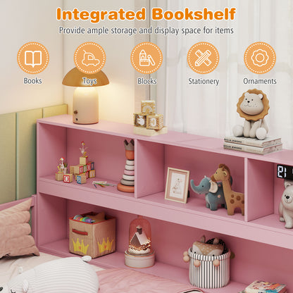 Montessori Floor Bed With Bookcase, Full Size, Pink Trundle Bed Frame at Gallery Canada