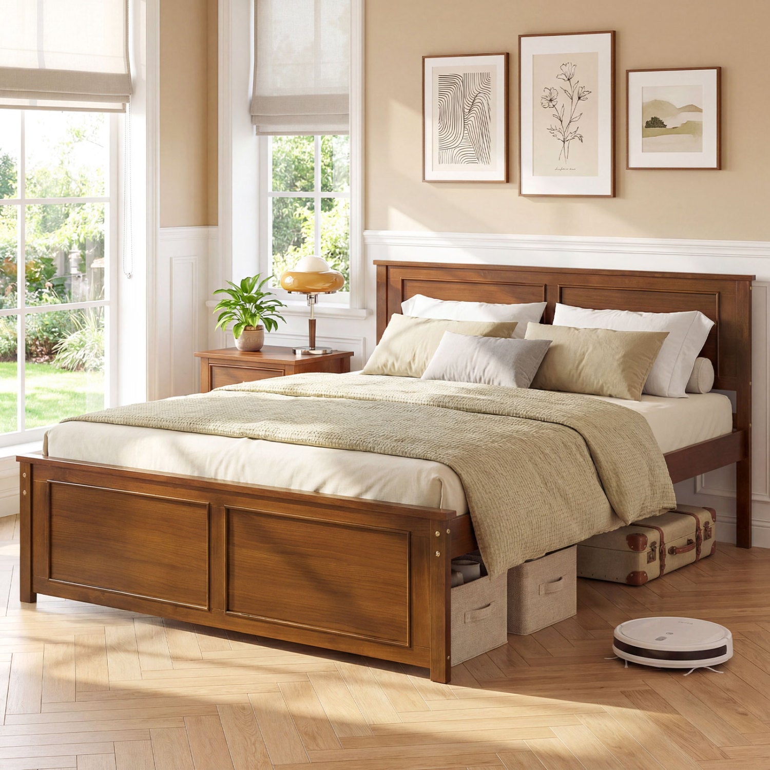 Full Size Wood Bed Frame with Headboard Simple Bed Frame at Gallery Canada