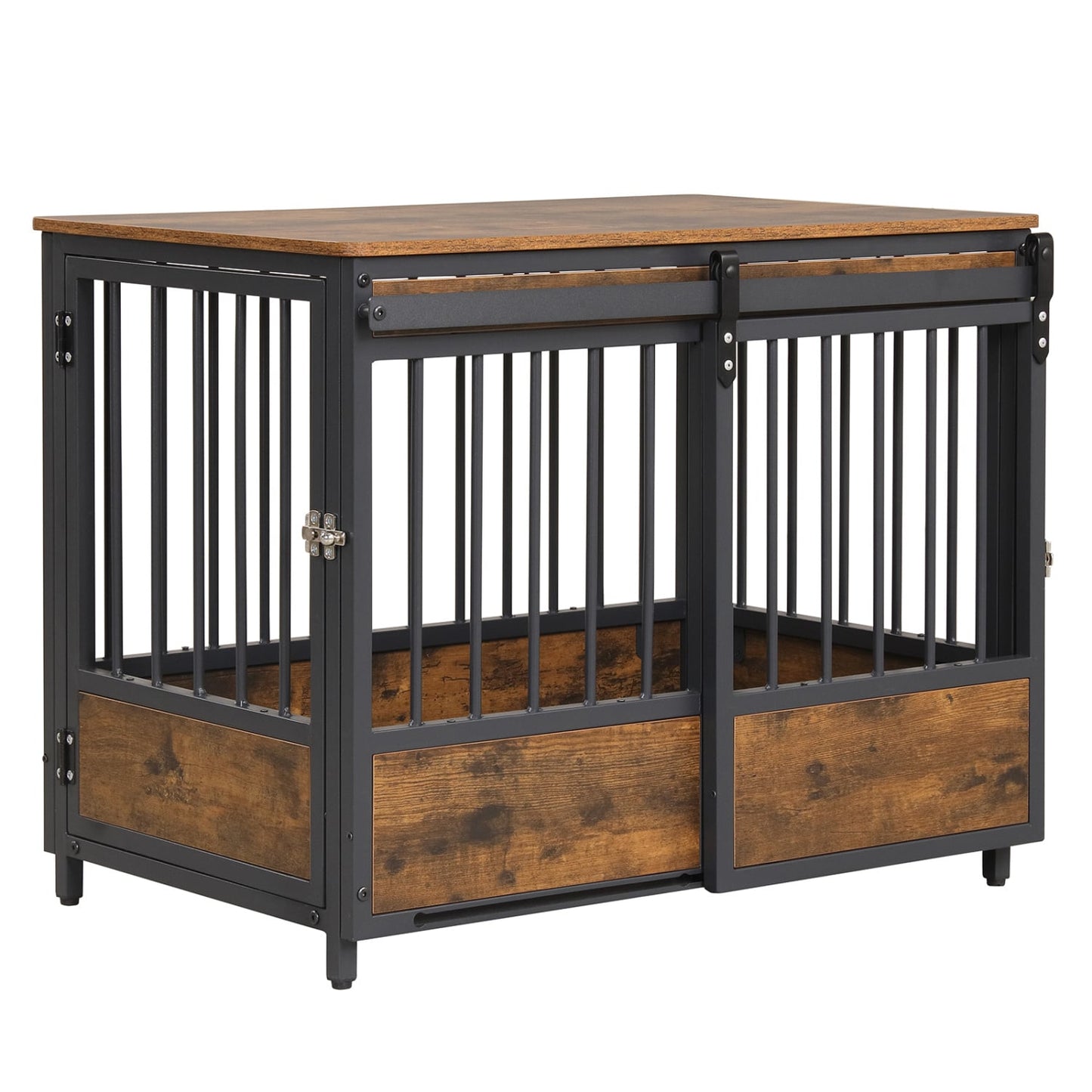 Furniture Dog Crate, 2 Doors, Safety Latch, Dog Mat, Rustic Brown Dog Kennels Rustic Brown at Gallery Canada