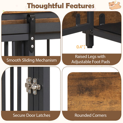 Furniture Dog Crate, 2 Doors, Safety Latch, Dog Mat, Rustic Brown Dog Kennels at Gallery Canada