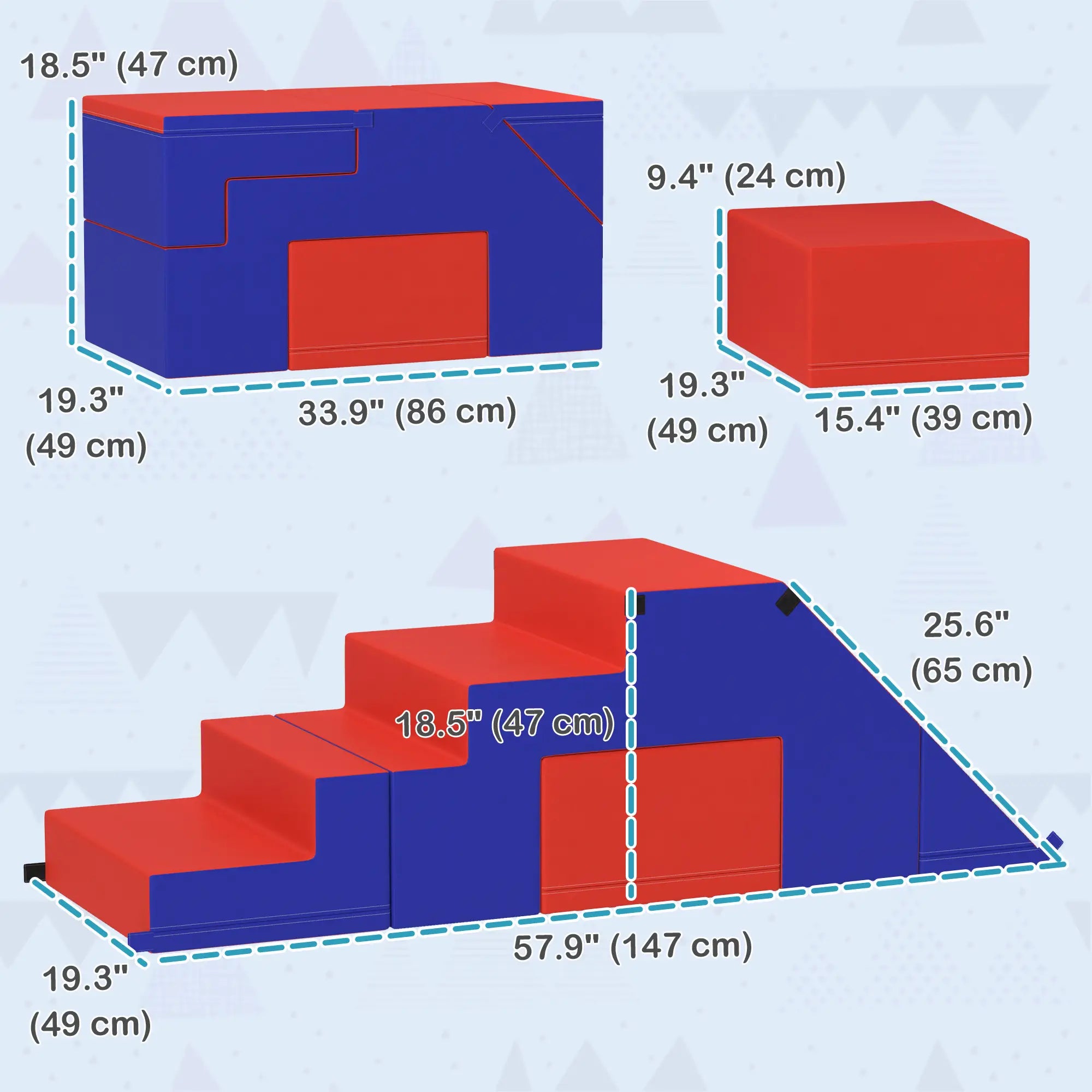 2-Piece Kids Foam Play Set for Crawl, Climb, Dark Blue Baby Gym & Playmats at Gallery Canada