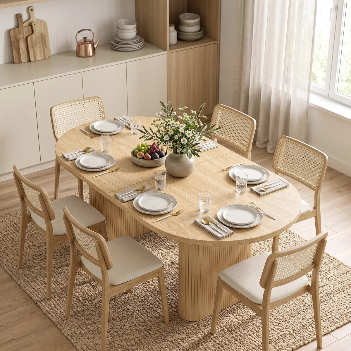 Farmhouse Dining Table Curved Top Kitchen Table Oak Wood Grain, Oak Dining Tables at Gallery Canada