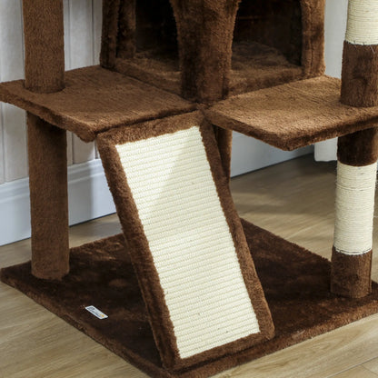 54" Cat Tree, Multi-Level Tower With Scratching Posts, Light Brown Multi-Level Cat Towers at Gallery Canada