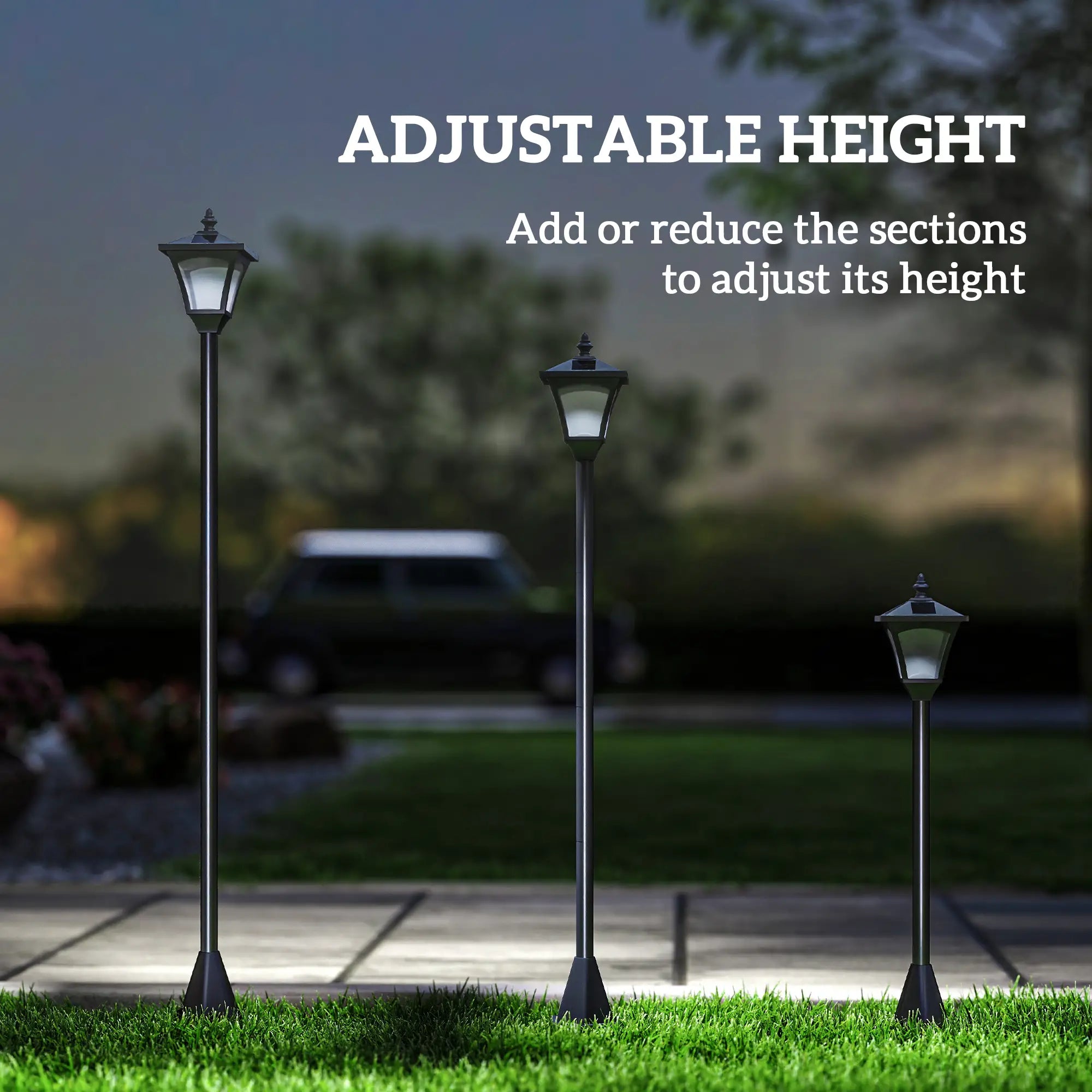 Solar Lamp Post, LED Streetlight, Outdoor Light, Waterproof, 47