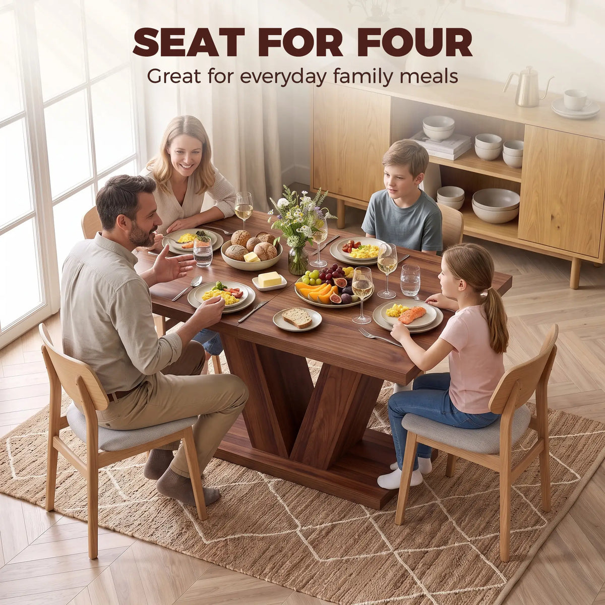 Modern Kitchen Dining Table For 4 People, Walnut Dining Tables at Gallery Canada