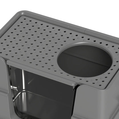 XL Stainless Litter Box With 100° Flip Top, Scoop, Dual Entry, Stainless Cat Litter Box Enclosures at Gallery Canada