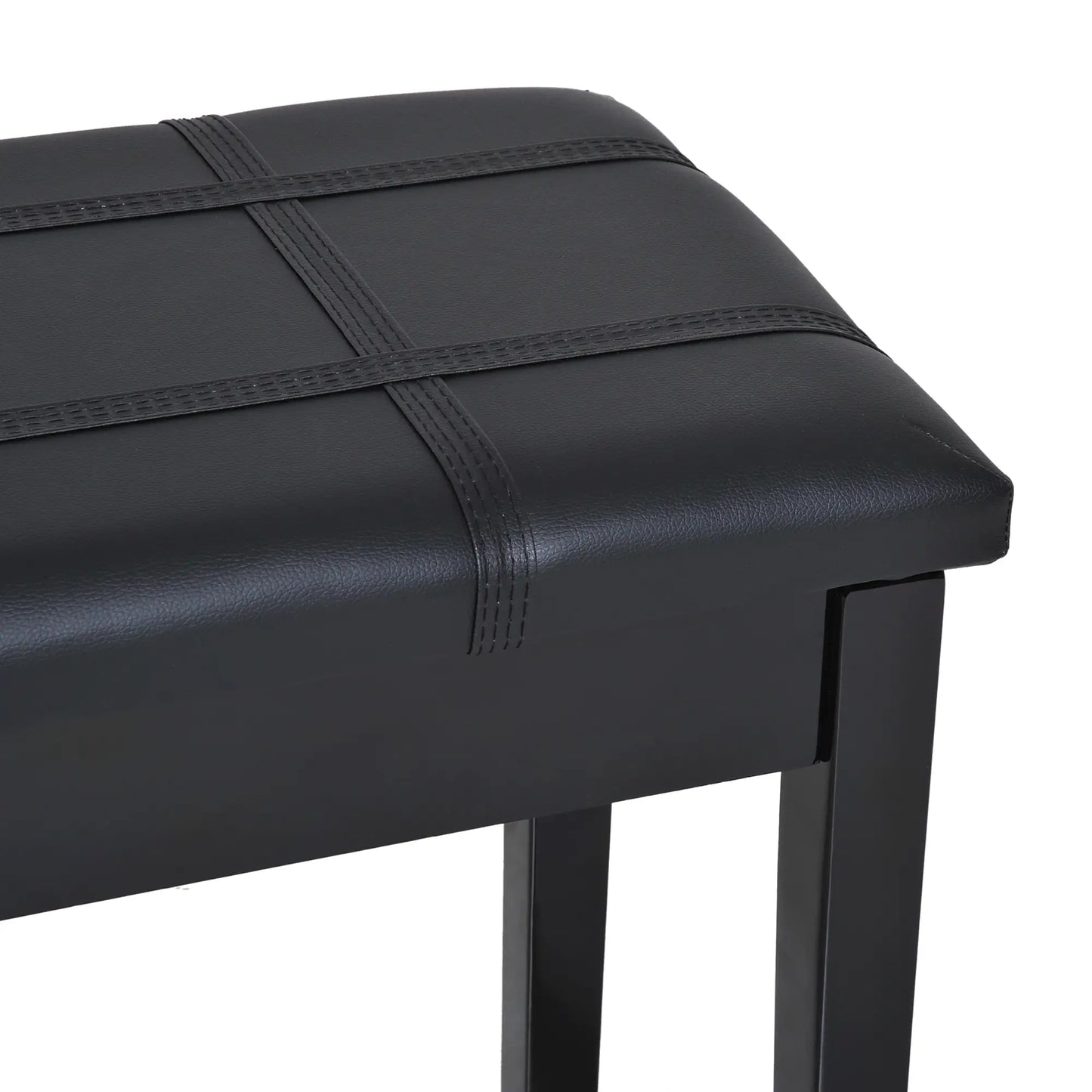 Classic Piano Bench, PU Leather, Rubber Wood Legs, Black Piano Benches at Gallery Canada