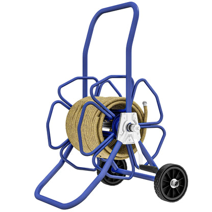 98 ft 5/8" Hose Reel Cart, Garden Water Hose Carts with Wheels, Blue Garden Accessories Blue at Gallery Canada