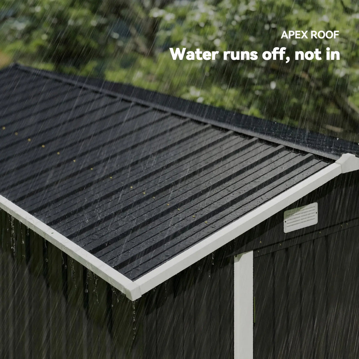 10' x 8' Metal Shed, Heavy Duty Outdoor Storage, Dark Grey Sheds at Gallery Canada