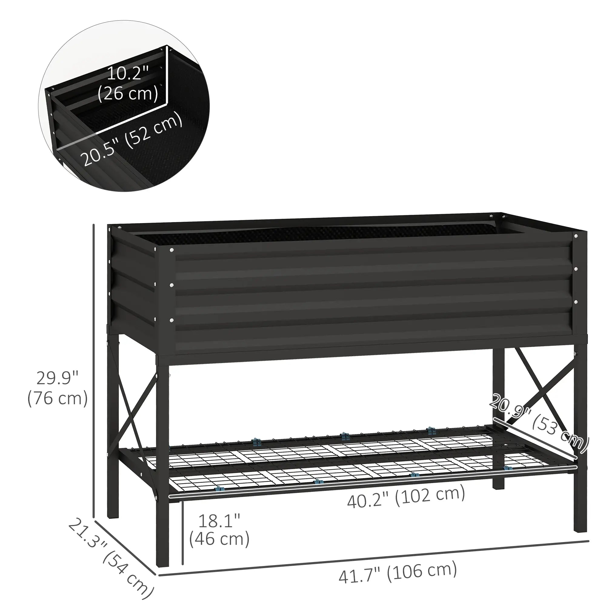 Galvanized Raised Garden Bed, Metal Planter Box, Black Elevated Garden Beds at Gallery Canada