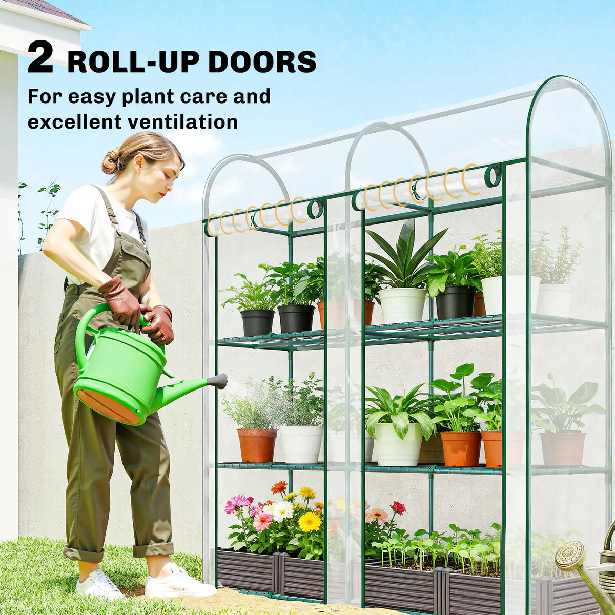 3 Tier Mini Greenhouse, 56.3" x 18.1" x 64.6", Clear Portable Greenhouses at Gallery Canada