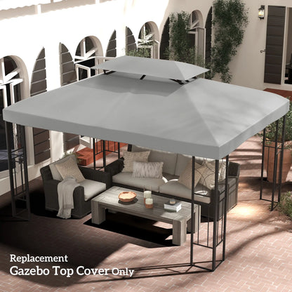 13' X 10' Gazebo Replacement Canopy 2 Tier Top, UV Cover, Light Grey Gazebo Canopy Replacement at Gallery Canada
