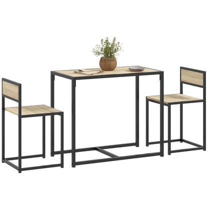 Industrial Dining Table Set for 2, Kitchen Table with Chairs Bar Sets Oak, Black at Gallery Canada