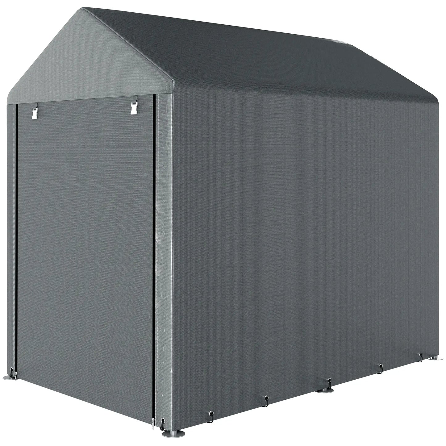 Bike Storage Shed, Motorcycle Shelter, Galvanized Steel, 4x6 Ft, Green Sheds Dark Grey at Gallery Canada