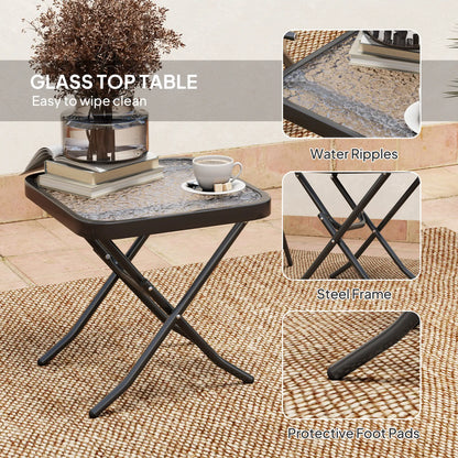 Folding Bistro Set, Adjustable Chairs, Glass Top Table, Grey Bistro Sets at Gallery Canada