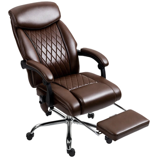 6 Point Massage Office Chair, Ergonomic Reclining Desk Chair, Dark Brown Massage Chairs Dark Brown at Gallery Canada