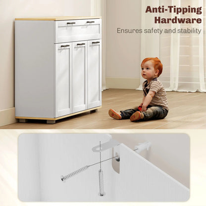 Modern 40" Sideboard Buffet Cabinet, 3 Doors, 2 Shelves, White Bar Cabinets at Gallery Canada