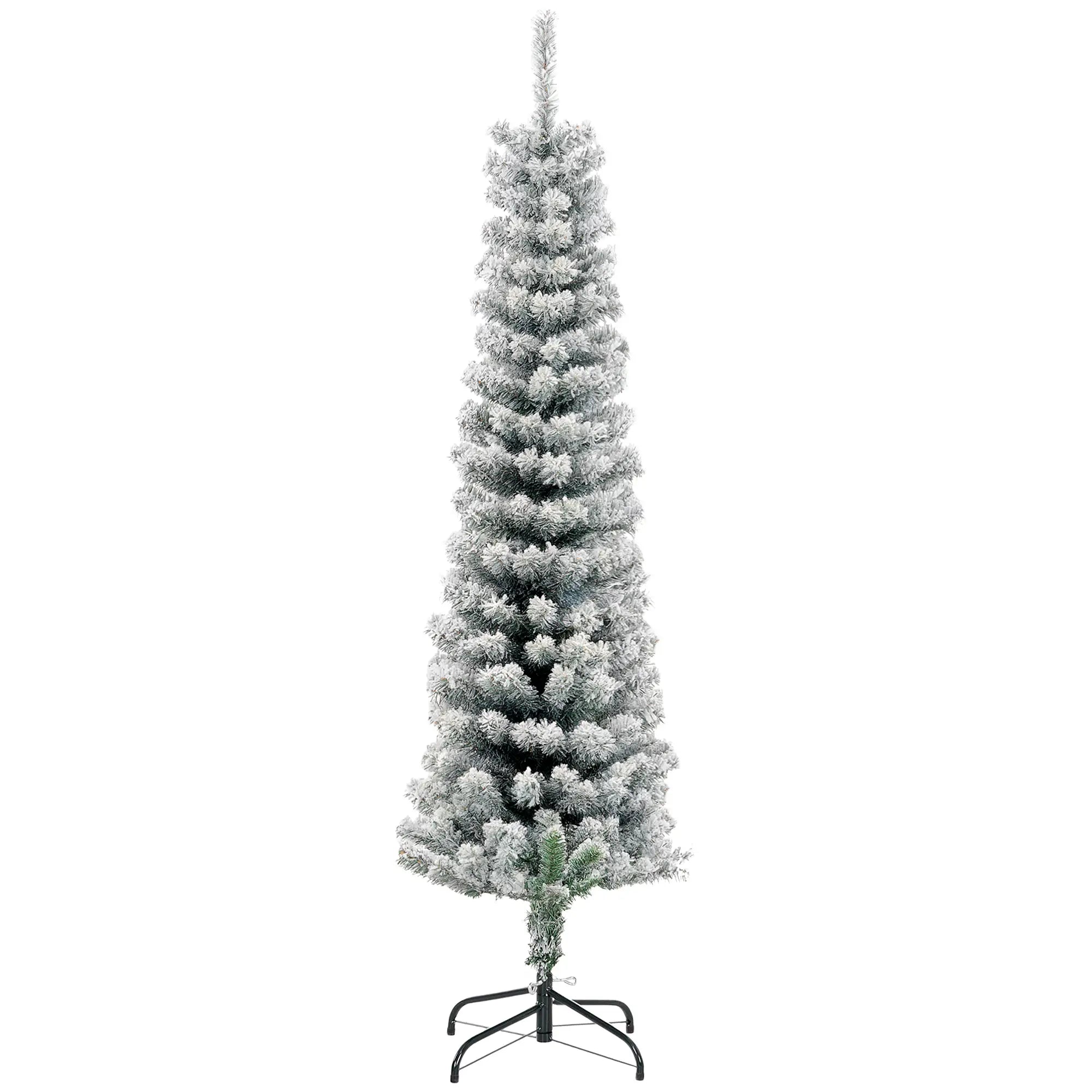 5ft Flocked Pencil Christmas Tree, Realistic Tips, Green Pencil Christmas Trees at Gallery Canada