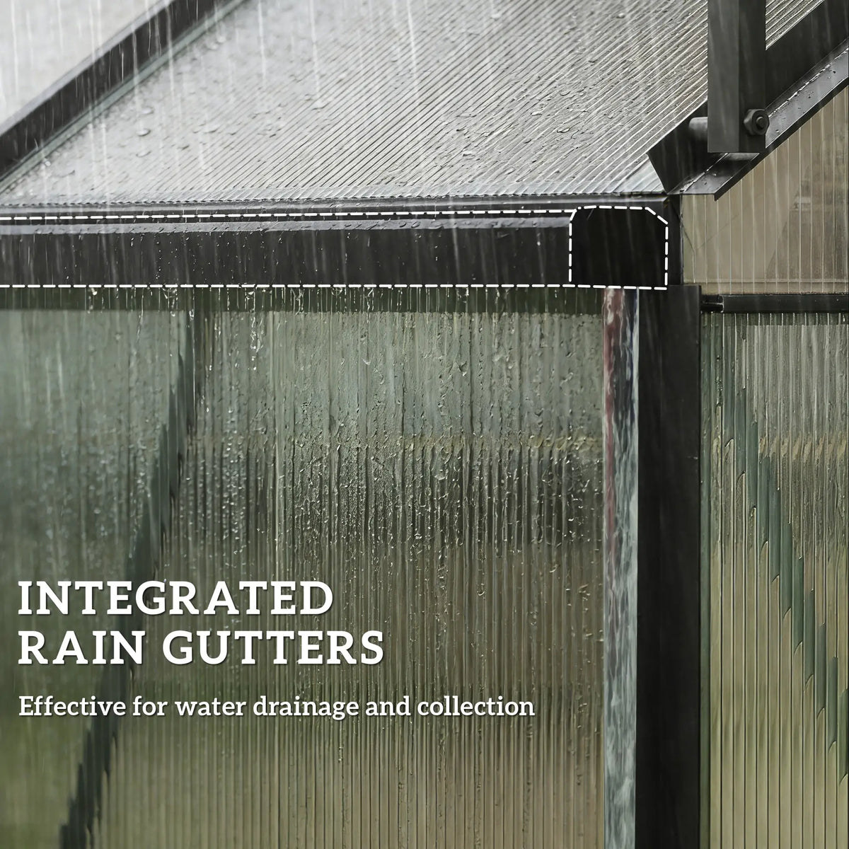 Aluminum Lean-To Greenhouse, Polycarbonate Walk-In, 6' x 4', Dark Grey Walk In Greenhouses at Gallery Canada