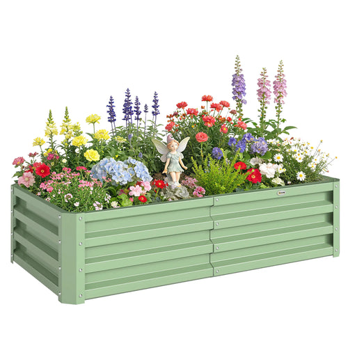 Galvanized Raised Garden Bed, 4' x 2' x 1', Green