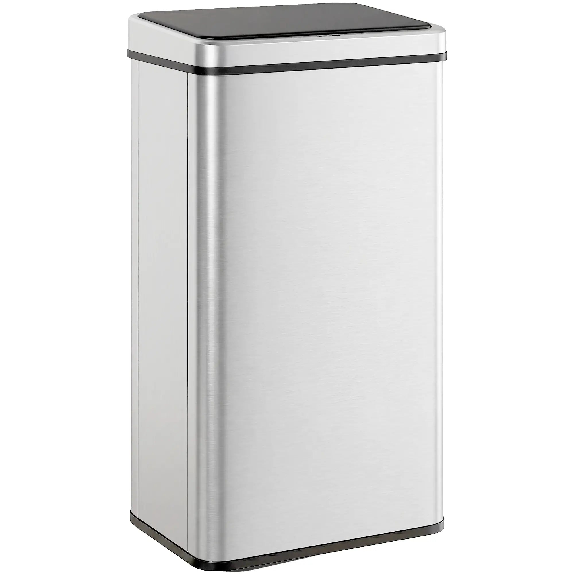 13.2 Gallon Automatic Garbage Can, Soft Close Lid, Touchless Trash Can Household Supplies Silver, Black at Gallery Canada