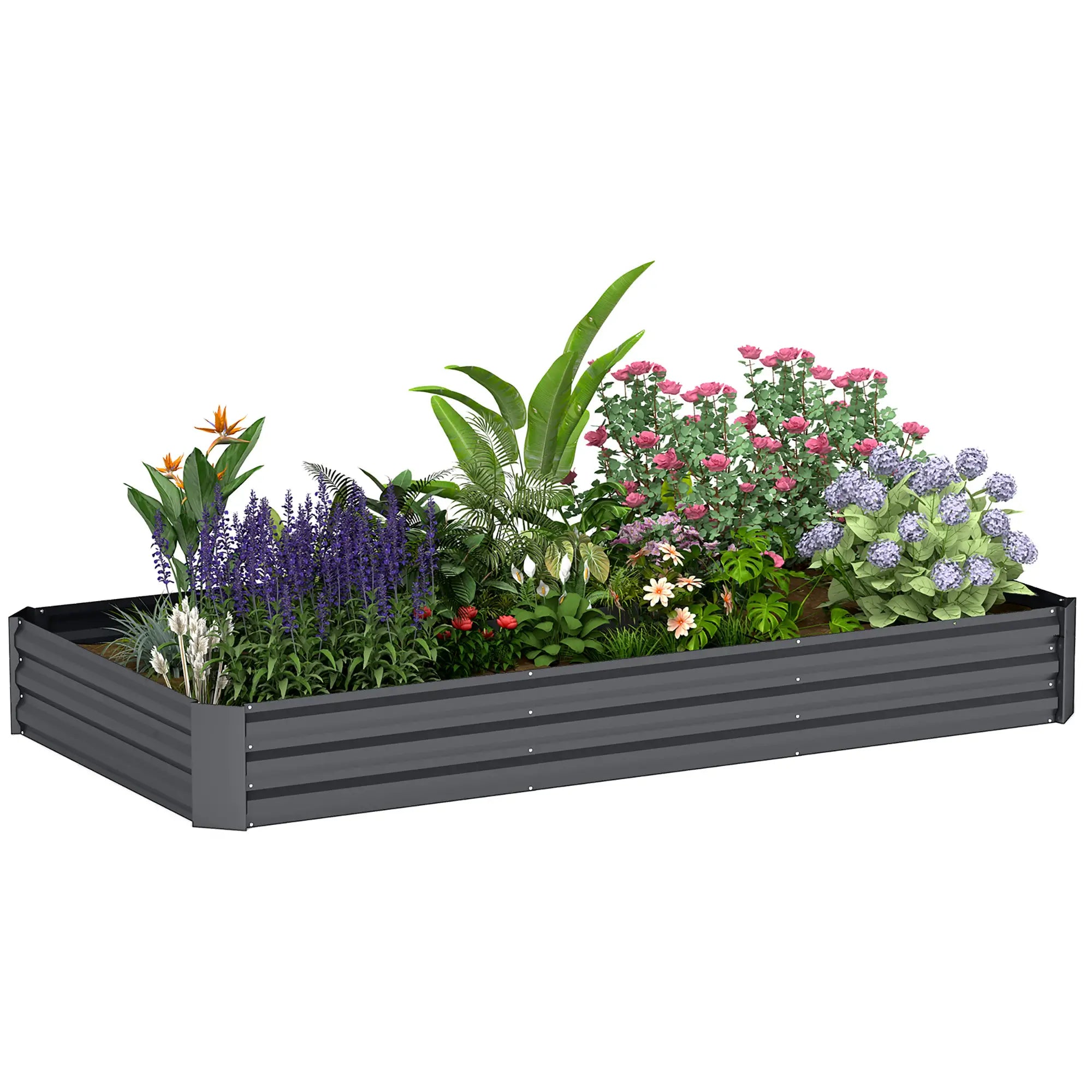 Galvanized Raised Bed, 8' x 4' x 1', Metal Planter Box for Garden Raised Garden Beds at Gallery Canada