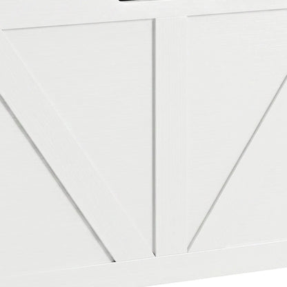 31.5 Inches Storage Chest with Safety Hinge, Wood Grain, White Storage Ottomans & Benches at Gallery Canada