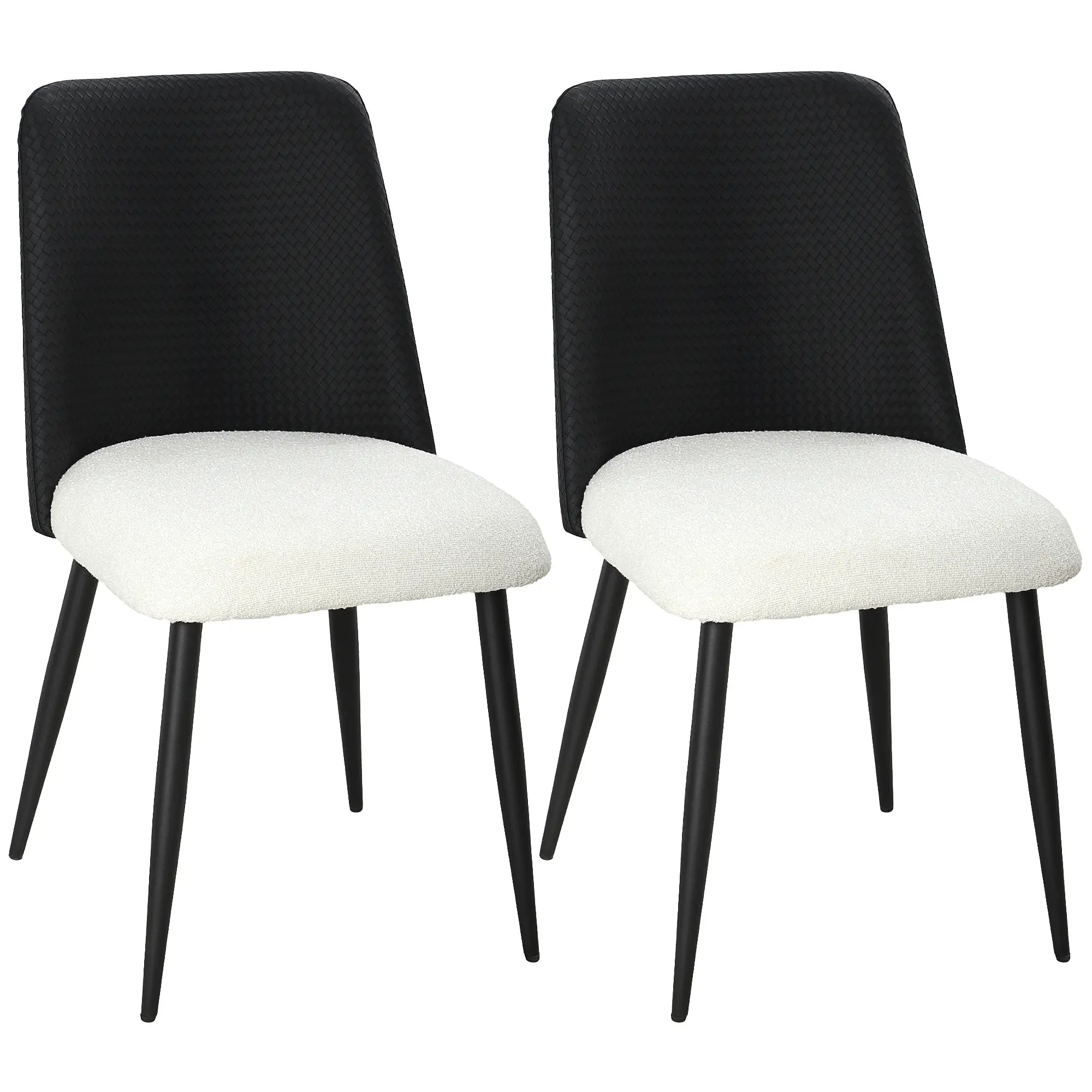 Upholstered Dining Chairs, Set Of 2, Steel Legs, Padded Seat, Black Dining Chairs at Gallery Canada
