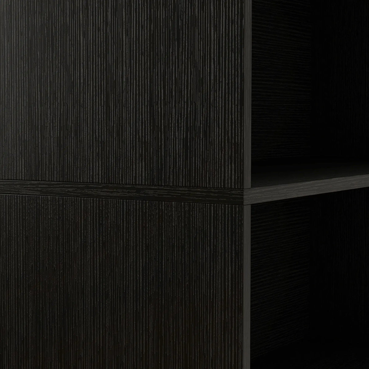 5-Tier Bookshelf With LED Lights, Cable Holes, Black Wood Grain Display Bookshelves at Gallery Canada