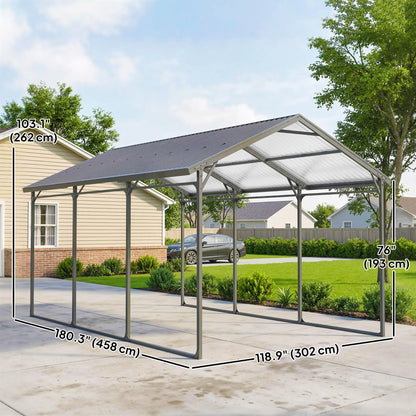 10 x 15ft Metal Carport, Heavy-Duty Canopy With Reinforced Steel Frame Car Shelters at Gallery Canada