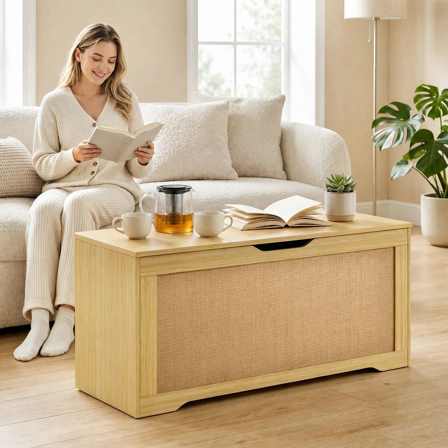 Storage Chest with Lift Top Storage Chest with Safety Hinges 39.4" Oak Storage Cabinets at Gallery Canada
