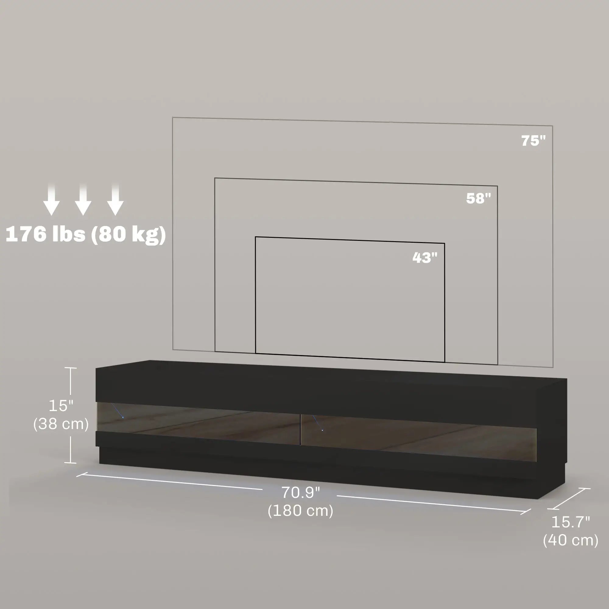 Lighted TV Stand for 75