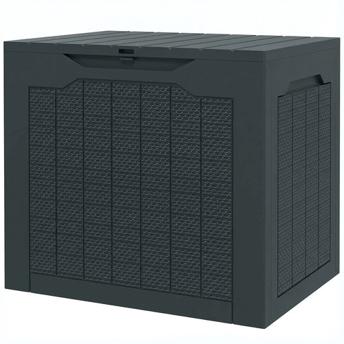 28 Gallon Deck Box, Resin Outdoor Storage, Waterproof UV Resistant